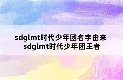 sdglmt时代少年团名字由来 sdglmt时代少年团王者